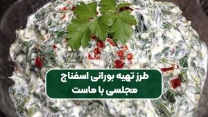 طرز تهیه بورانی اسفناج مجلسی با ماست
