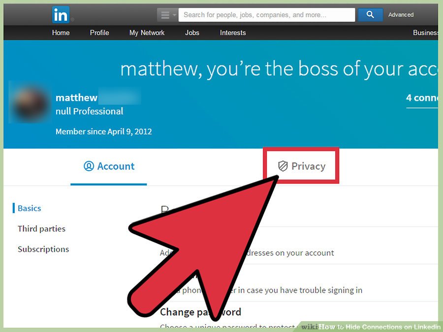 پنهان کردن ارتباطات در Linkedin