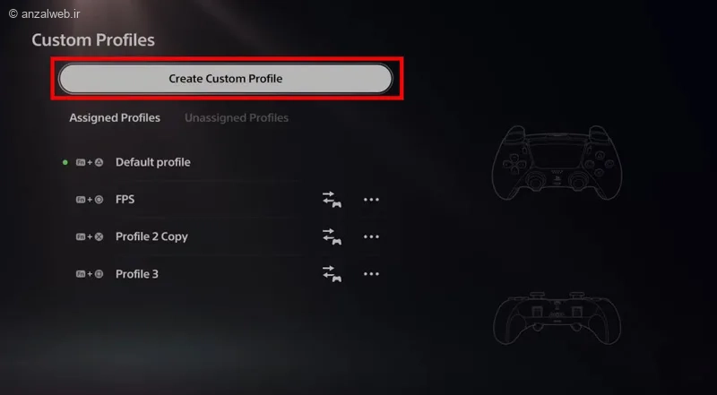 ساخت پروفایل جدید برای PS5 
