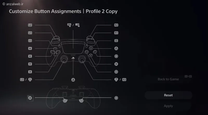 تنظیم دسته پلی استیشن 5