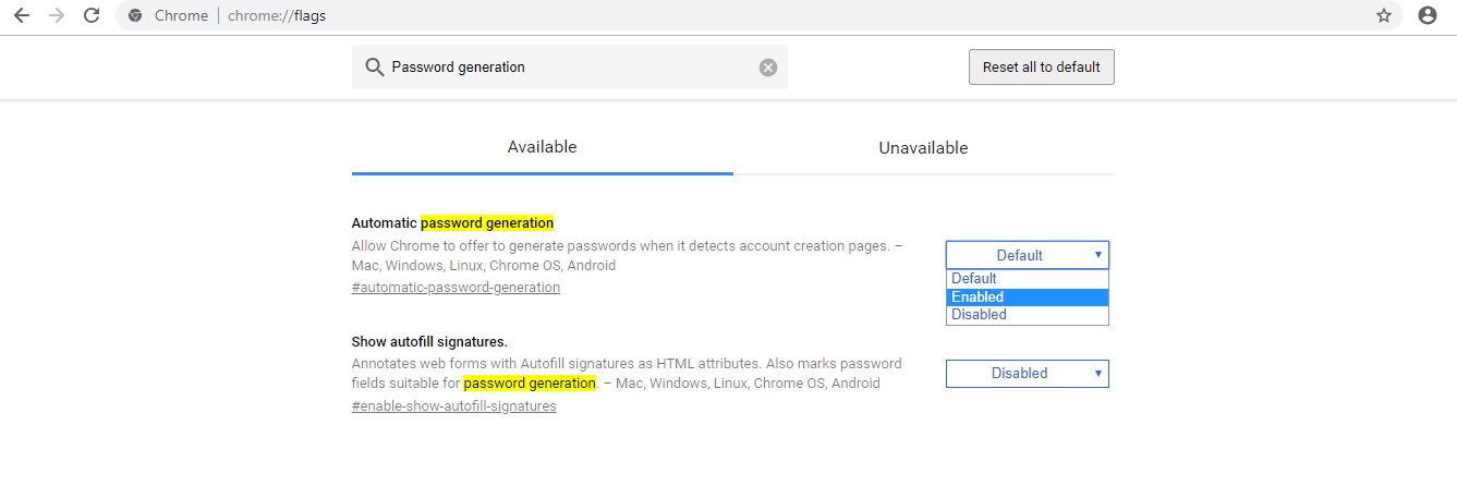 نحوه ی فعال کردن ابزار تولید کننده ی رمز عبور Chrome