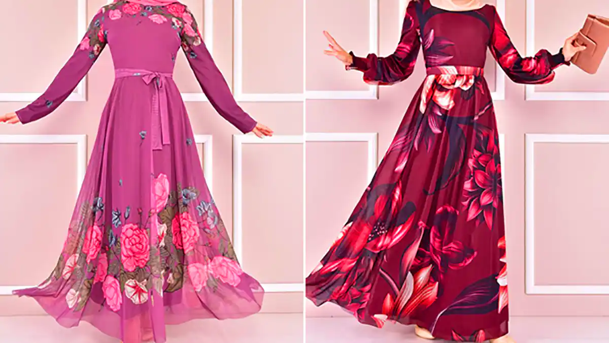 پیراهن مجلسی گلدار