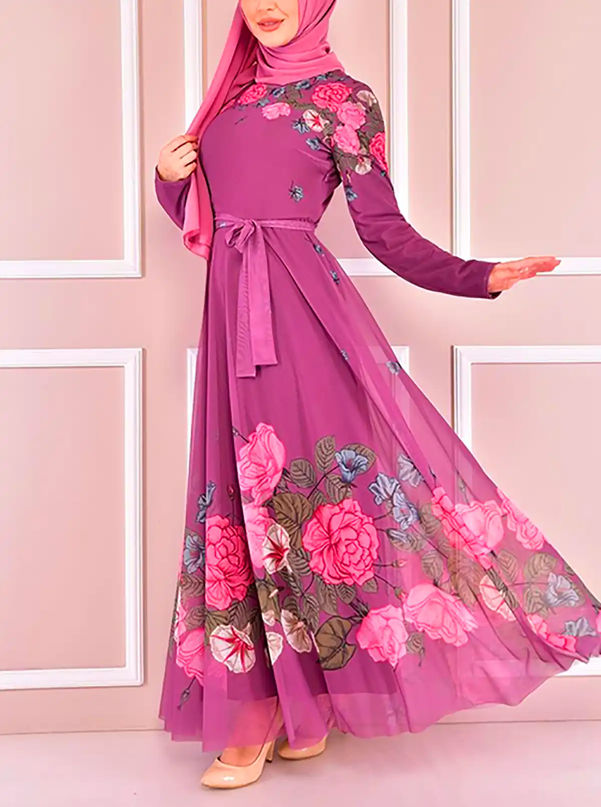 پیراهن مجلسی گلدار