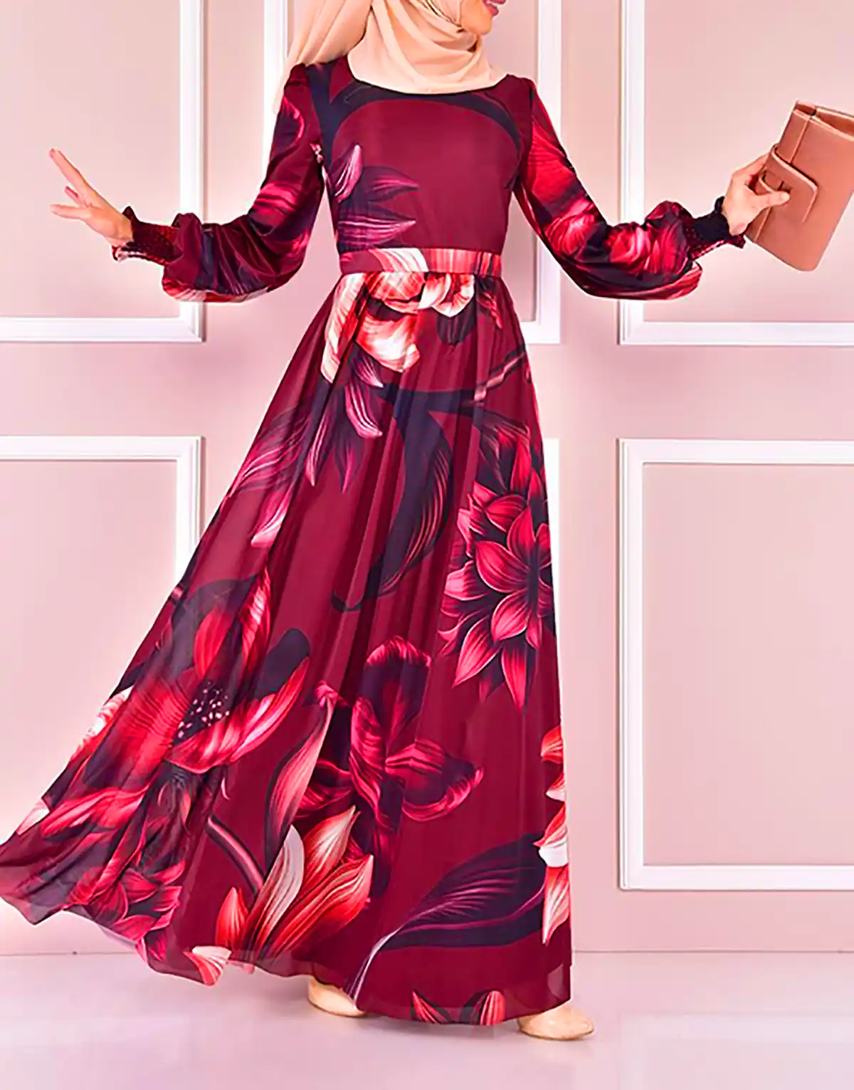 پیراهن مجلسی گلدار