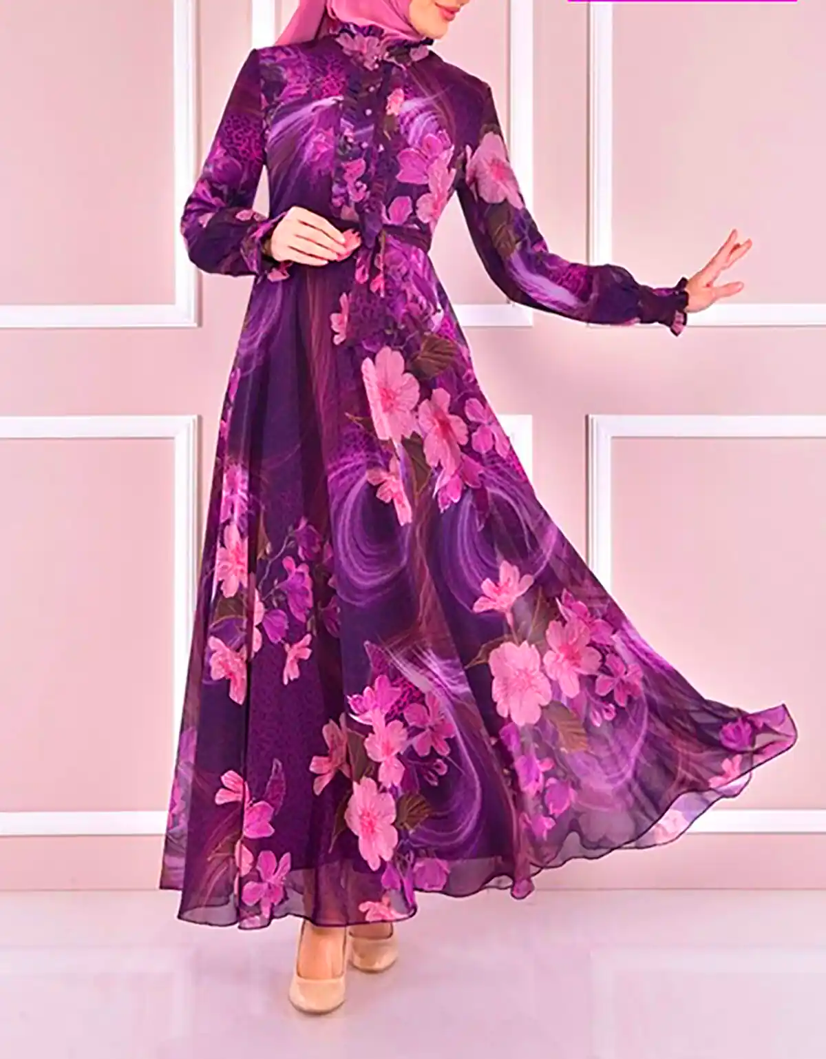 پیراهن مجلسی گلدار