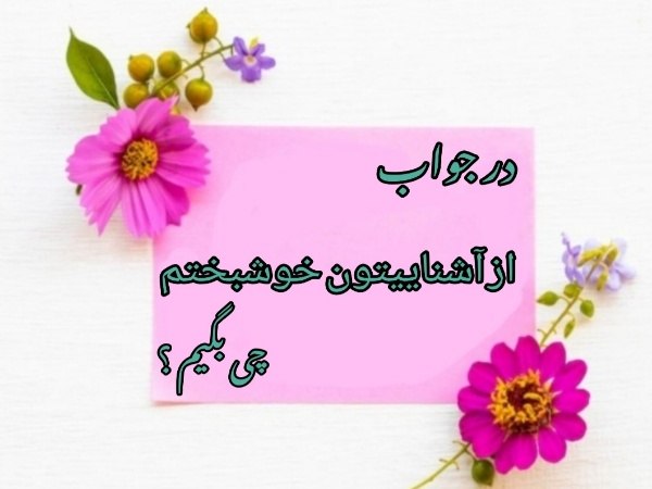 در جواب از آشناییتون خوشبختم چی بگیم ؟