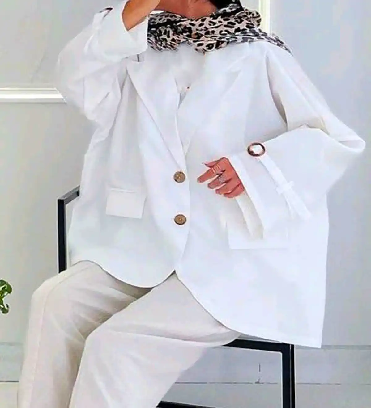 شومیز سفید ساده و شیک