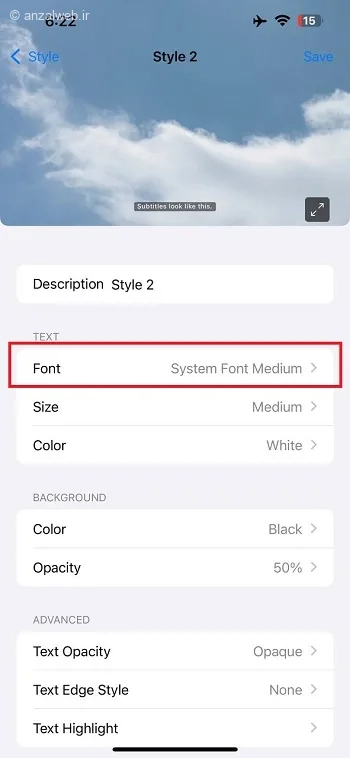 تنظیم فونت جدید