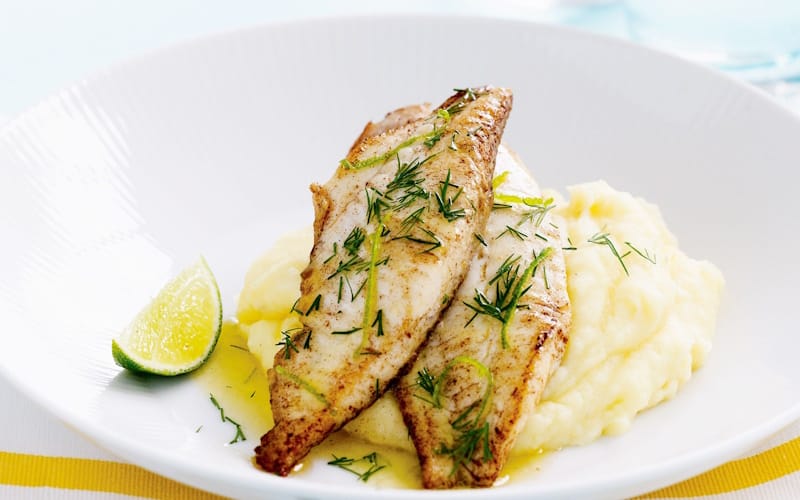 خوراک ماهی و سیب زمینی