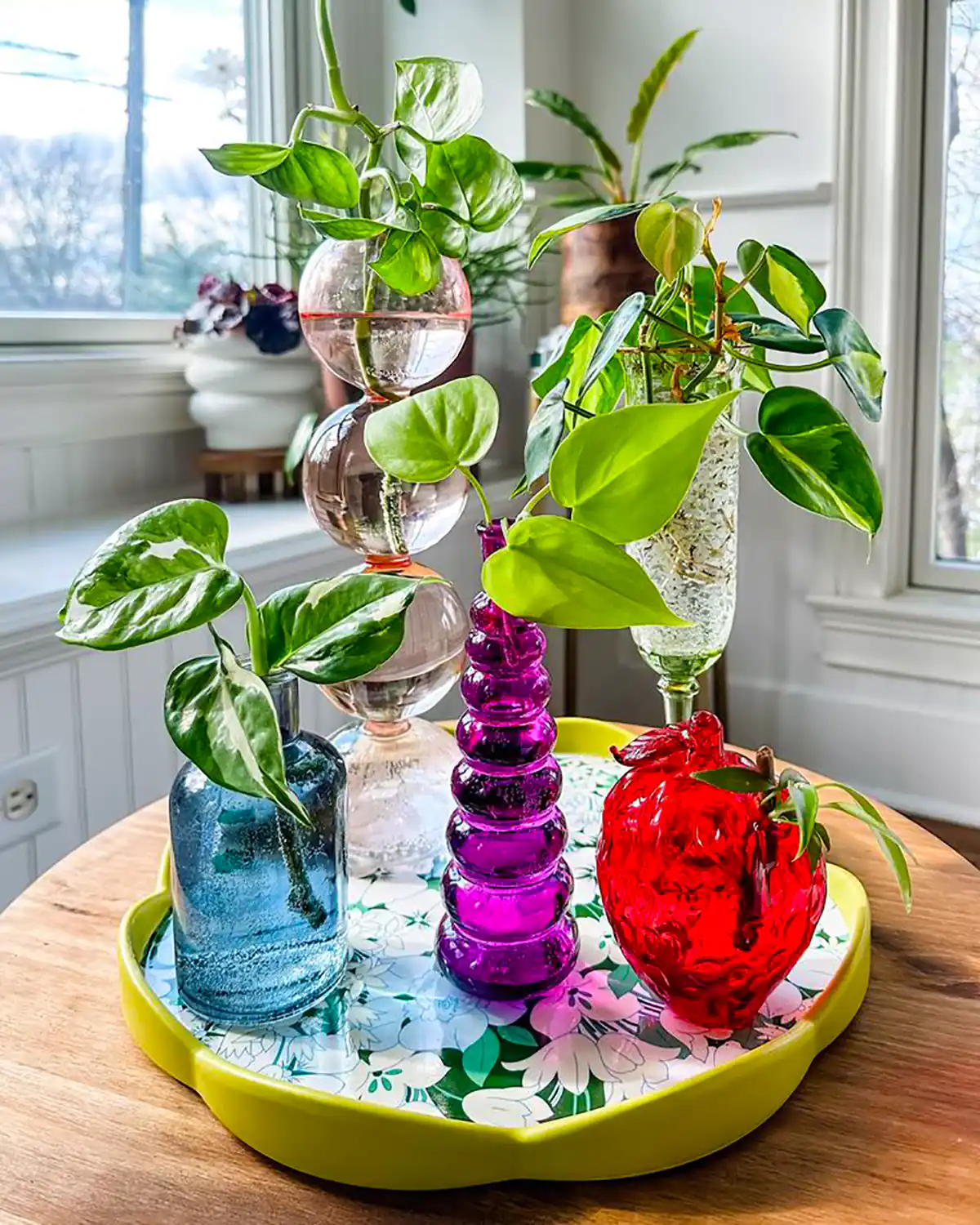گلدان شیشه ای فانتزی