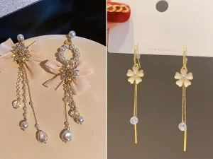 گوشواره آویزی طلا شیک