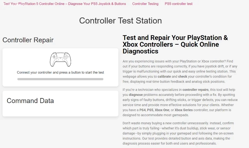 سایت تست دسته PS5