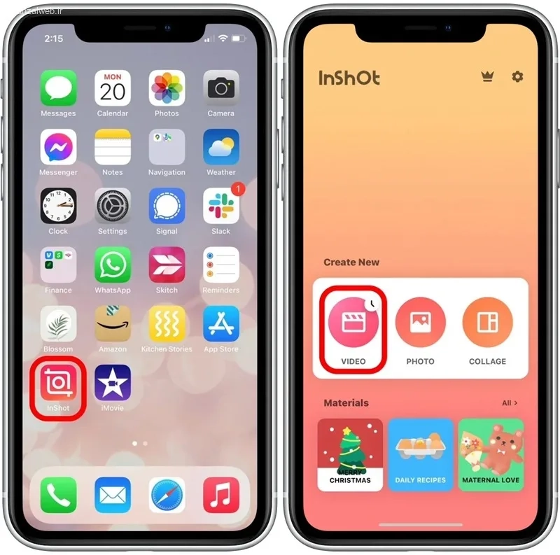 اضافه کردن آهنگ به ویدیو با اینشات