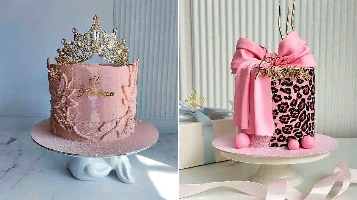 کیک با تم دخترانه زیبا