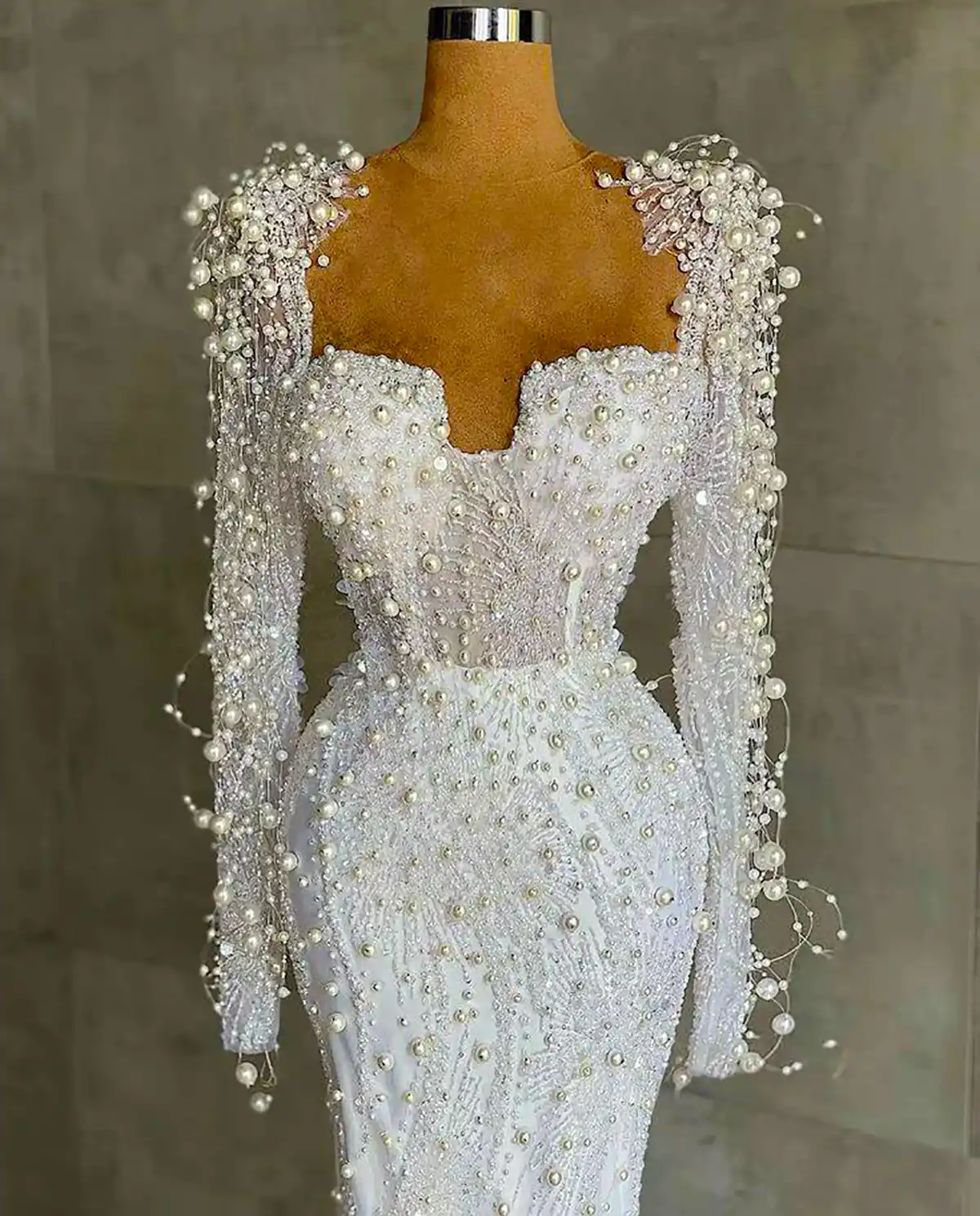لباس مجلسی سفید کار شده