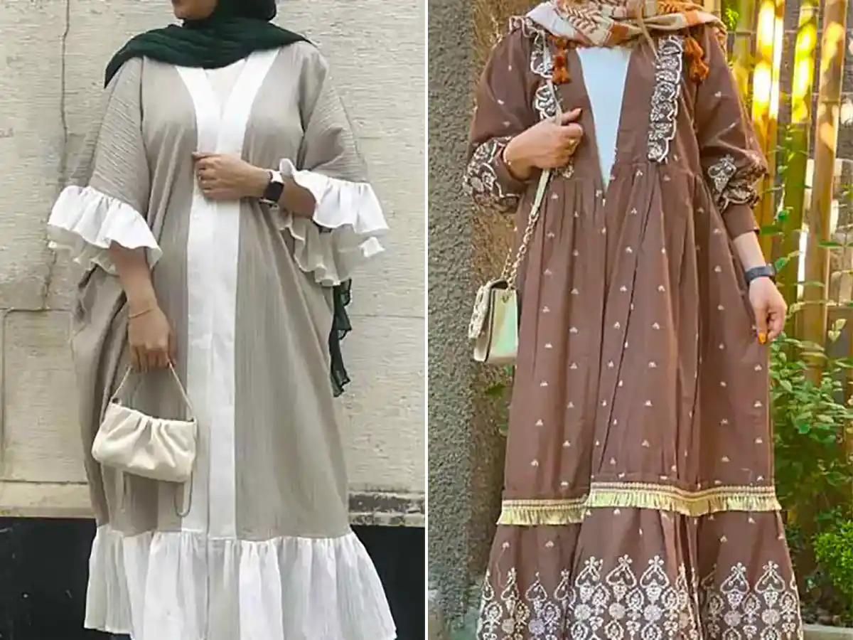 مانتو بلند چین دار شیک