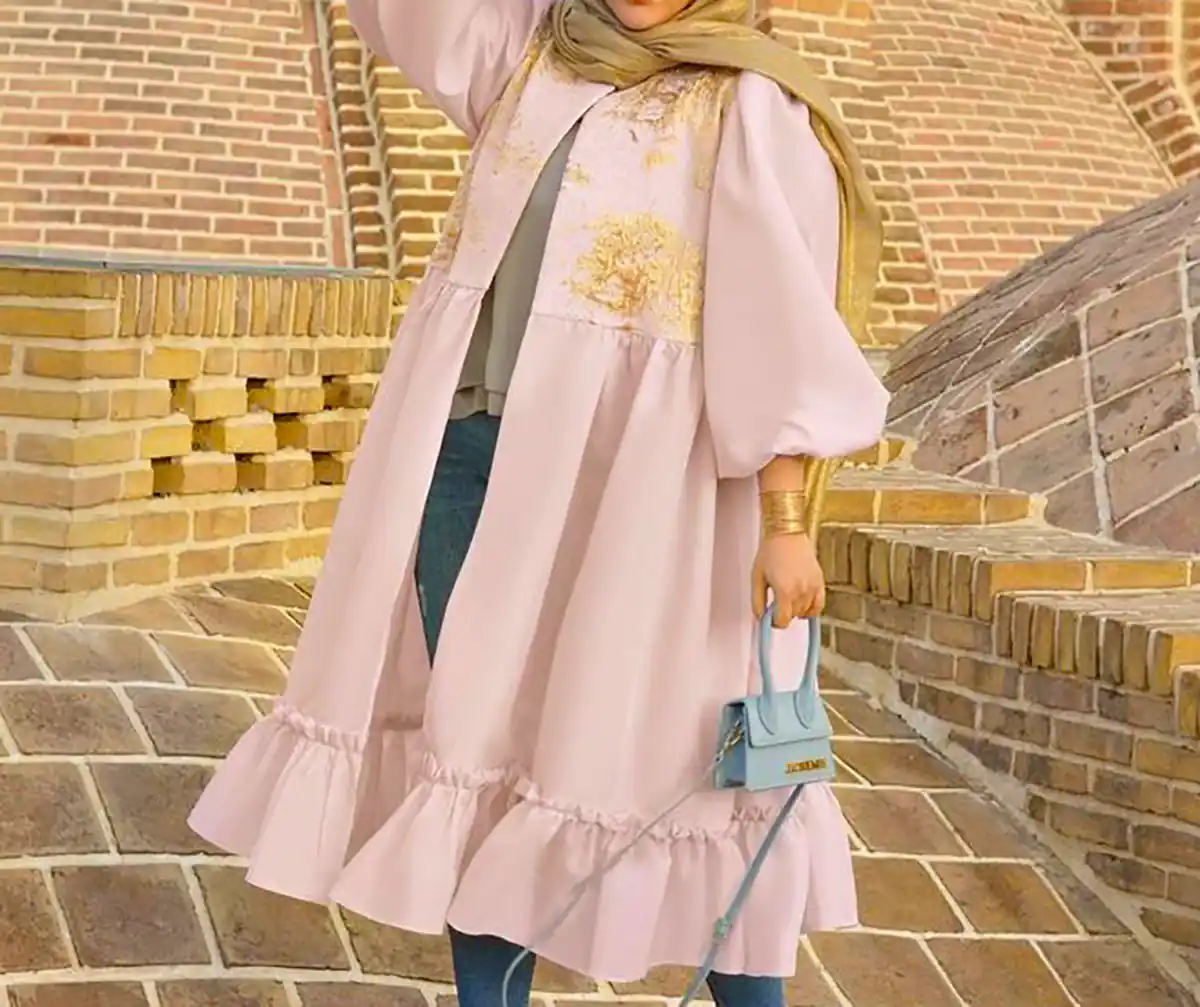 مانتو بلند چین دار شیک