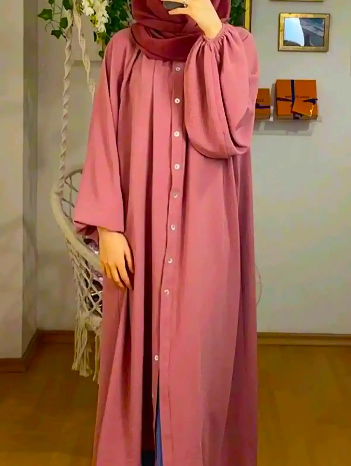 مانتو بلند دکمه دار شیک