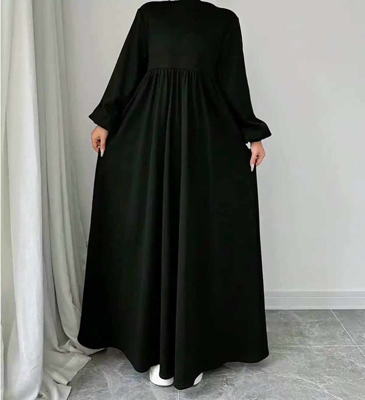 مانتو جلو بسته مشکی زنانه