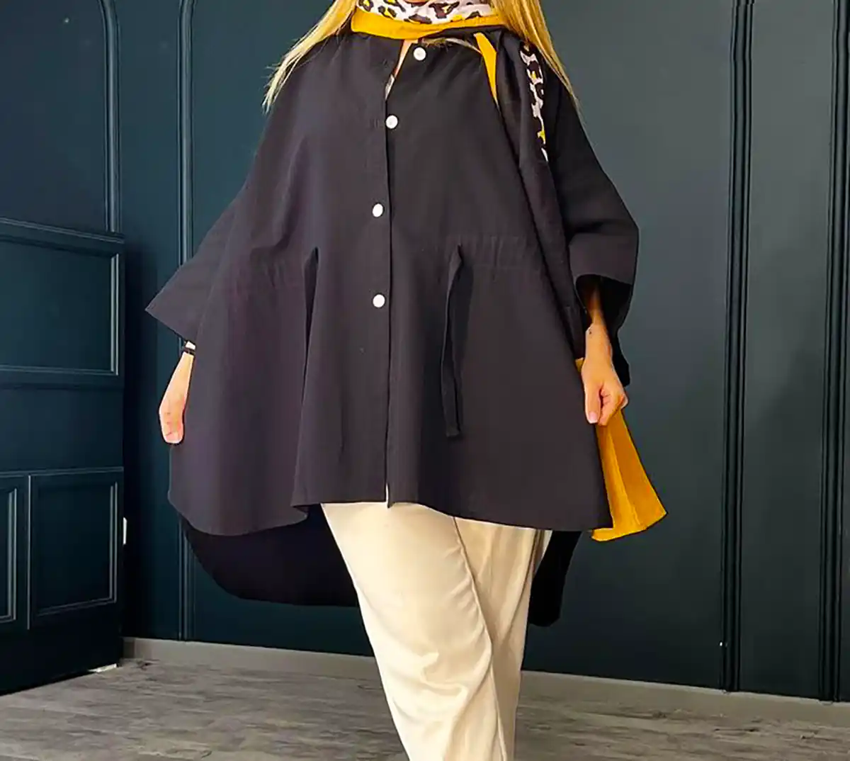 مانتو شومیزی مشکی شیک