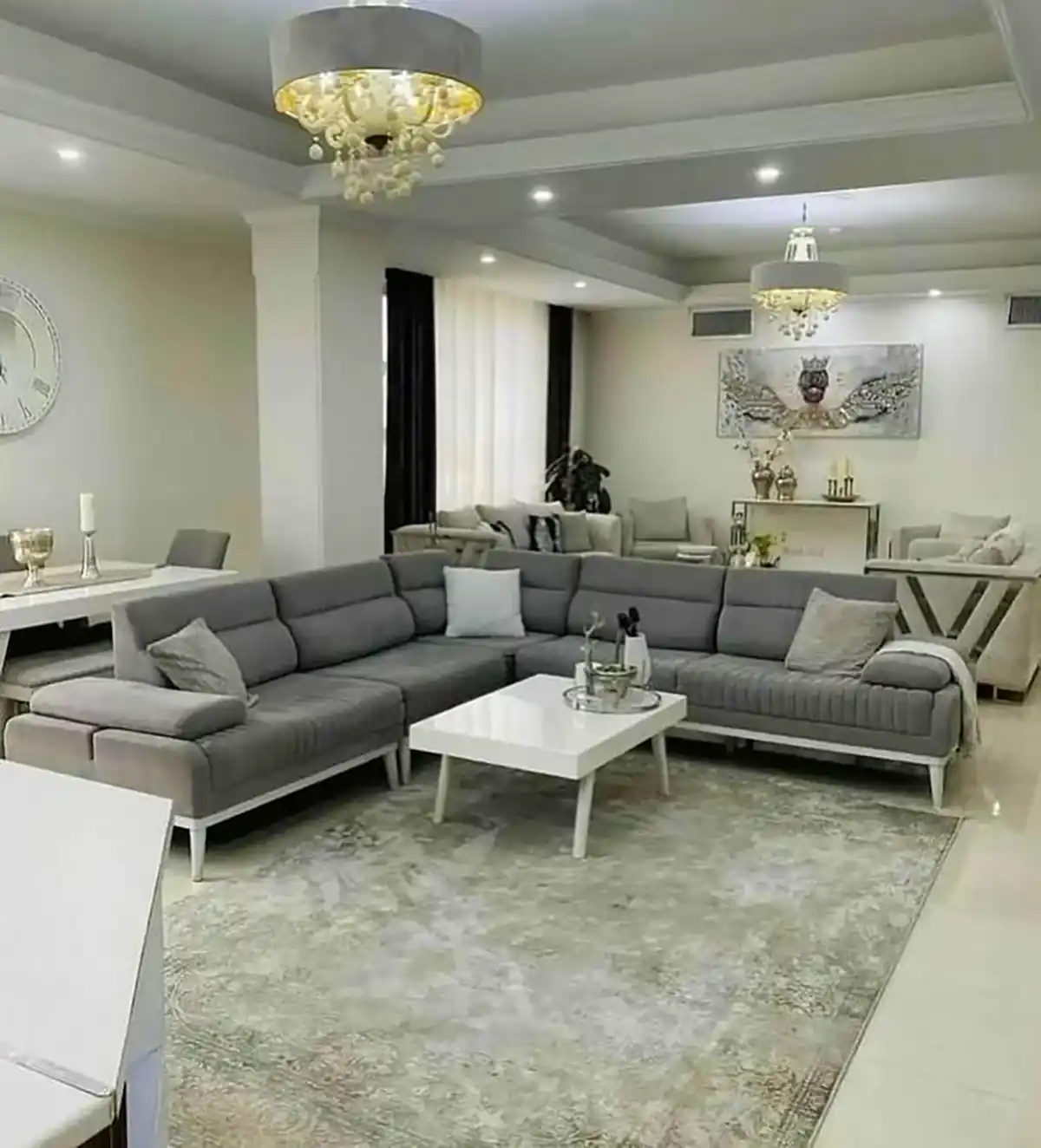 مبلمان راحتی طوسی شیک