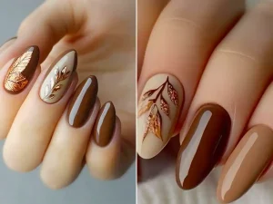 مدل ناخن قهوه ای ترند