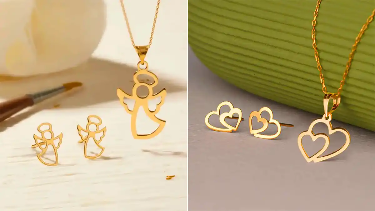 نیم ست طلا زیبا دخترانه