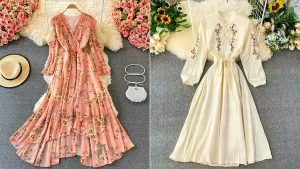 پیراهن دامن کلوش زنانه جدید