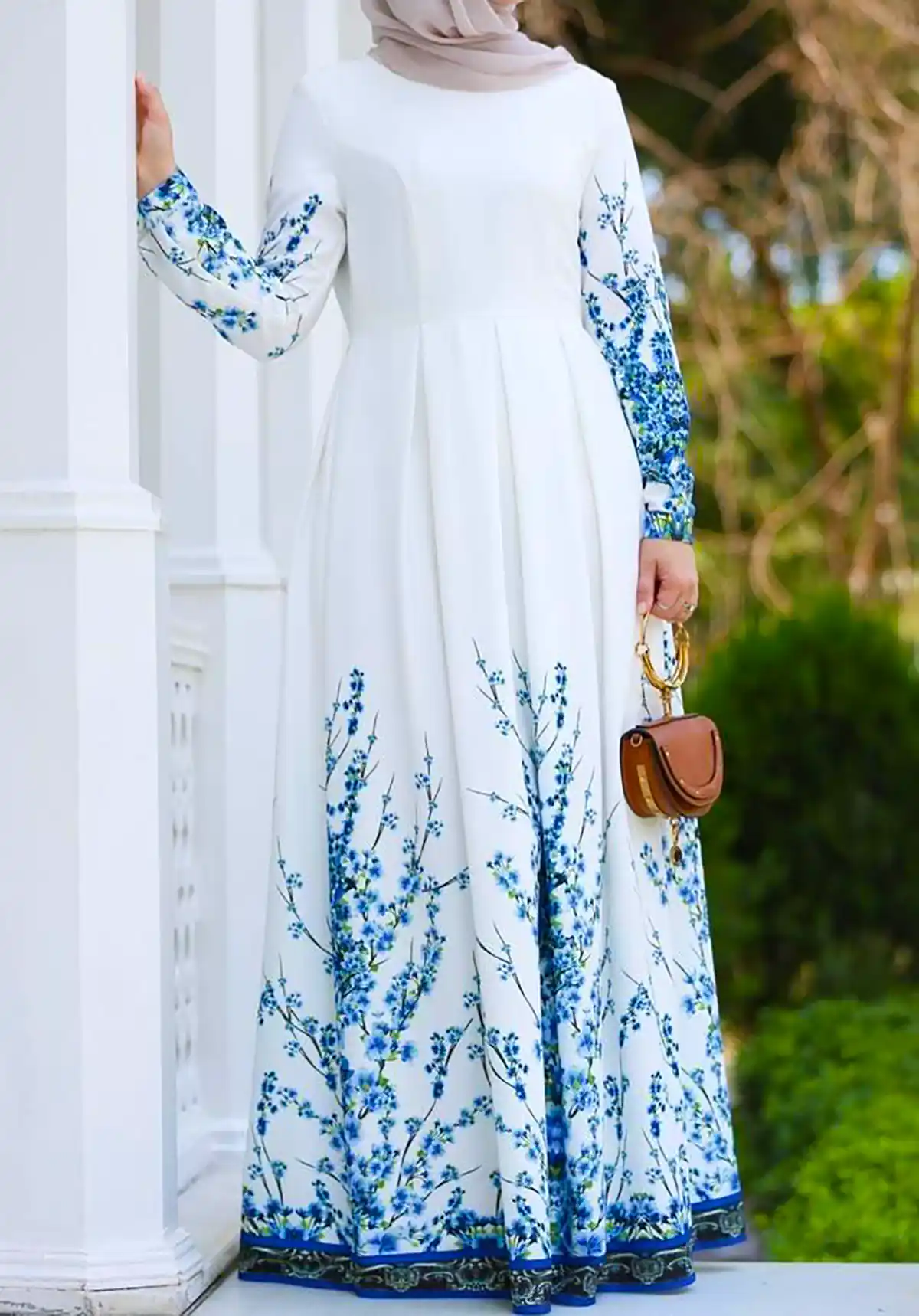 پیراهن نخی گلدار زنانه