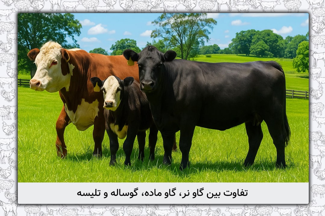 تفاوت‌ بین گاو نر، گاو ماده، گوساله و تلیسه