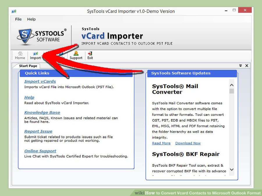 نحوه ی تبدیل چند مخاطب  Vcard به فرمت Microsoft Outlook از طریق برنامه ی .vcf) to (.pst) converter)