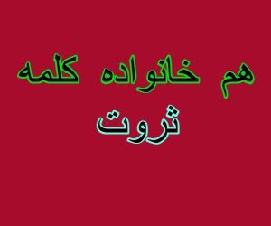 هم خانواده کلمه ثروت