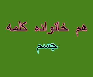 هم خانواده کلمه جسم
