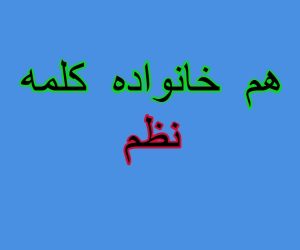 هم خانواده کلمه نظم