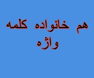 هم خانواده کلمه واژه
