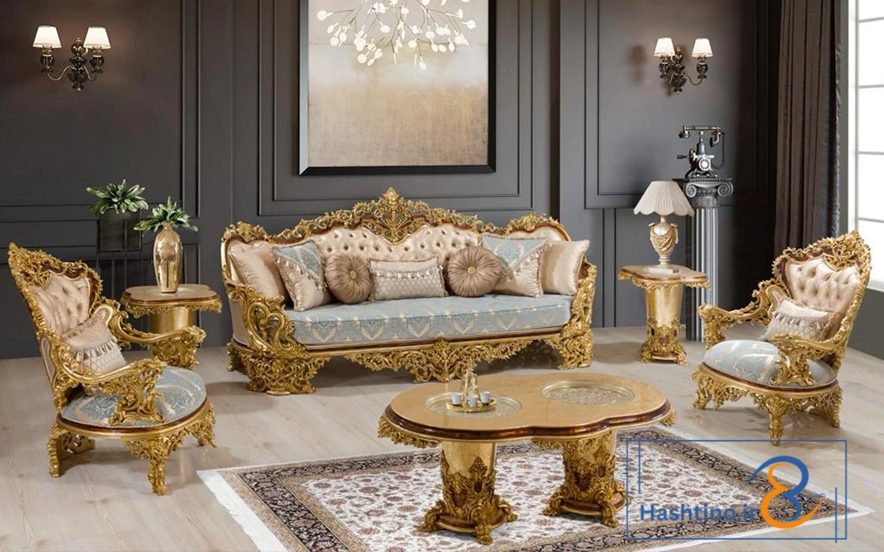 عکس مبلمان کلاسیک منبت&zwnj;شده